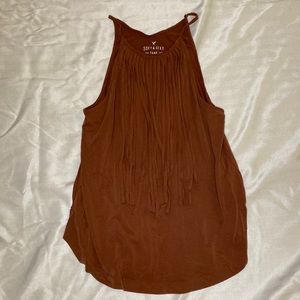 Boho fringe tank (American eagle)